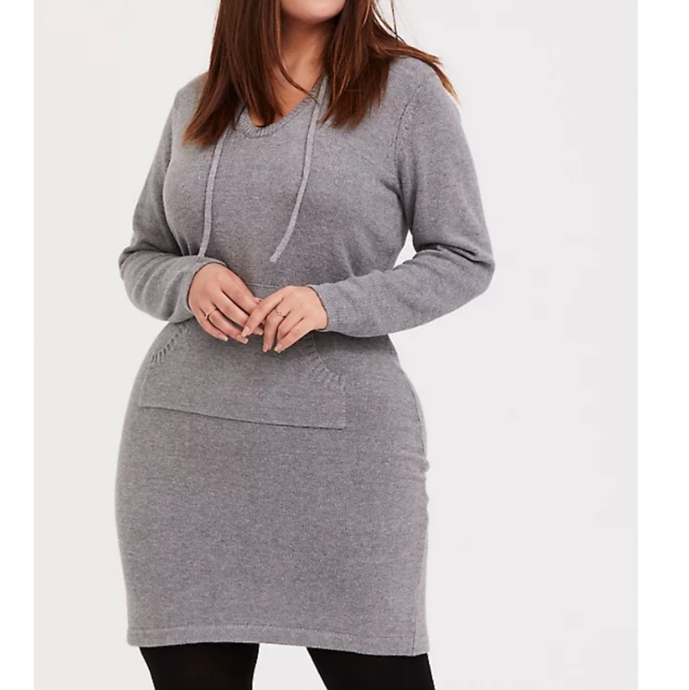 🆕️ Torrid Hooded Grey Sweater Dress